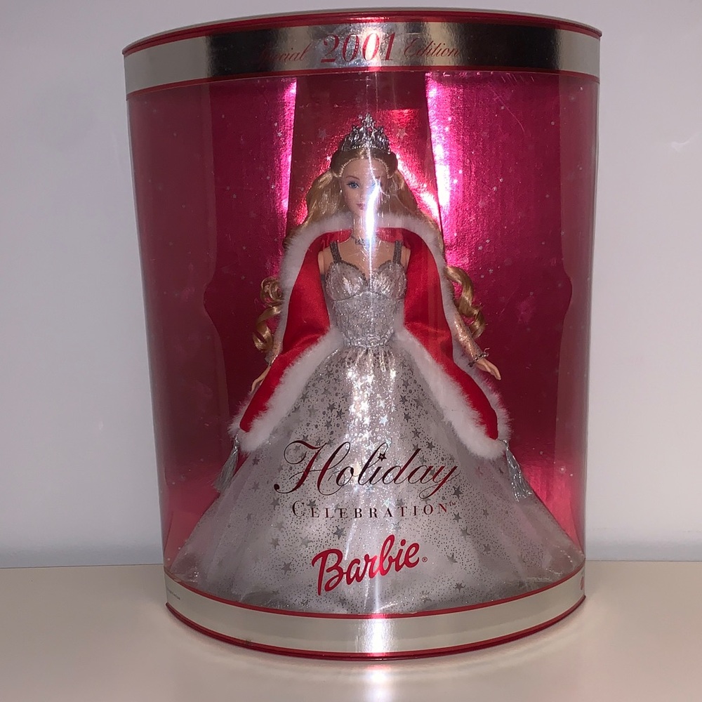 Barbie Festive Red Packaging with Mattel Logo